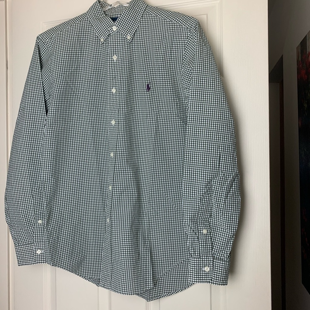 Ralph Lauren Green Plaid Shirt- 15M